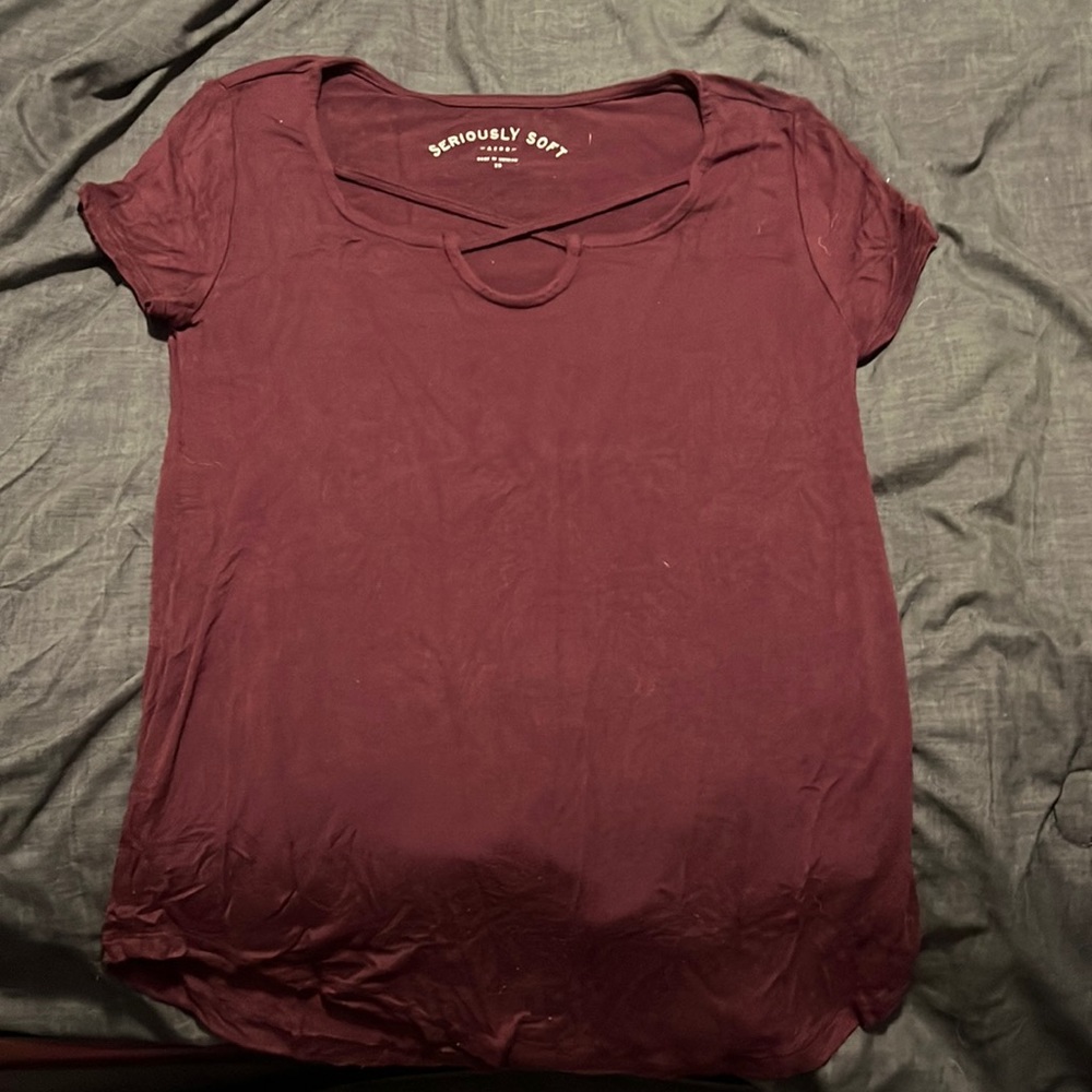 seriously soft, size xs, burgundy